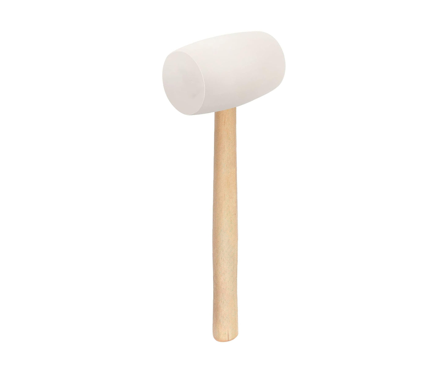 DURI | Rubber Mallet for Marble and Tile Installation, 24 Oz (680g), Soft Rubber Hammer with Hickory Handle and Soft Face, White